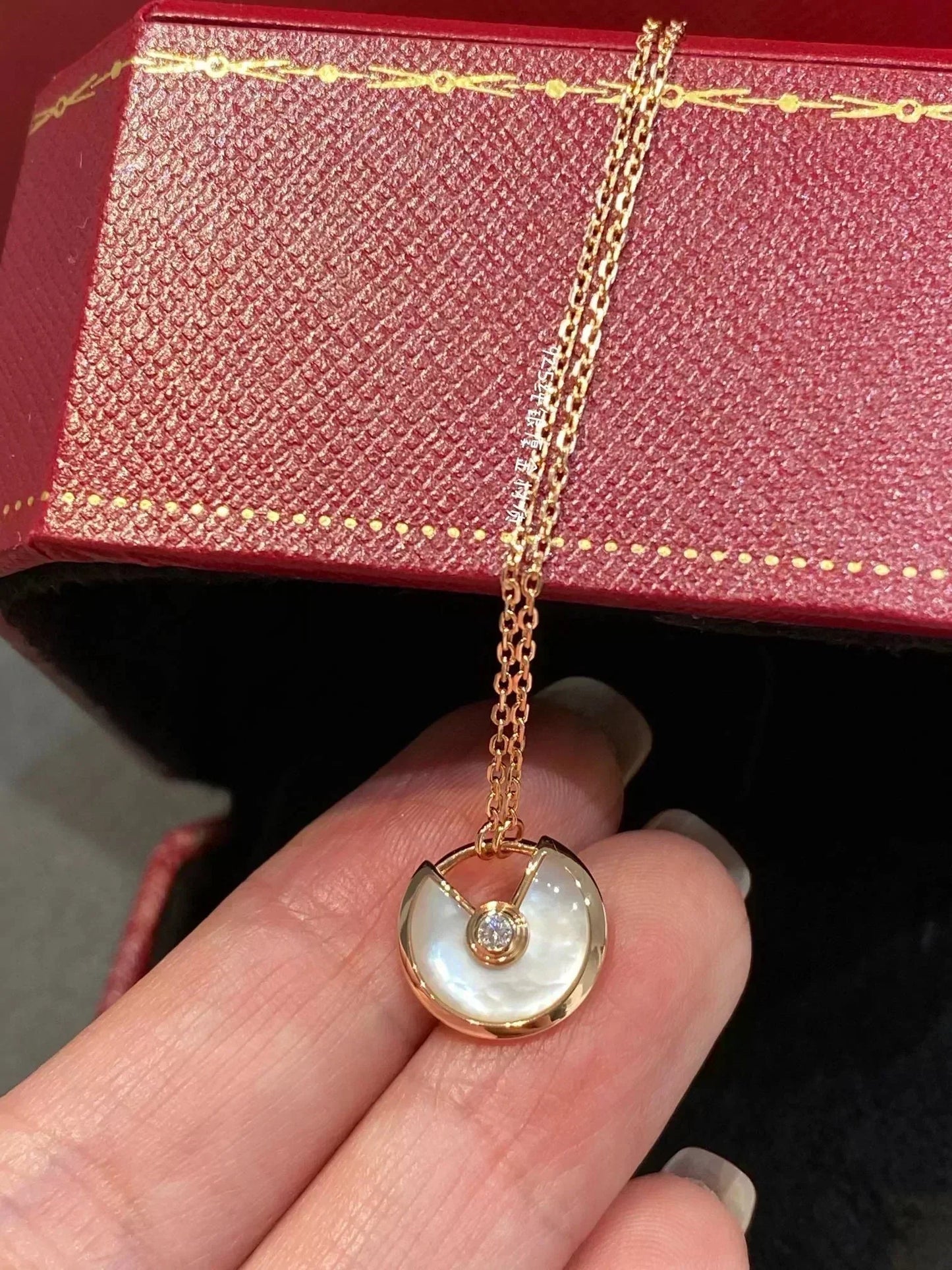 [Clover Jewelrys]AMULETTE ROSE GOLD MOP NECKLACE