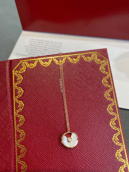 [Clover Jewelrys]AMULETTE ROSE GOLD MOP NECKLACE