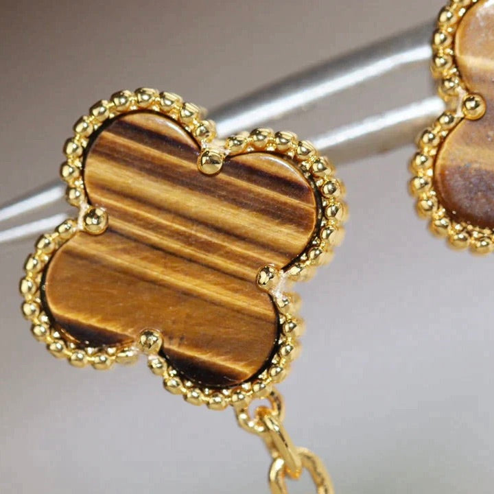 [Clover Jewelrys]CLOVER  2 MOTIF  TIGER EYE CARNELIAN EARRINGS