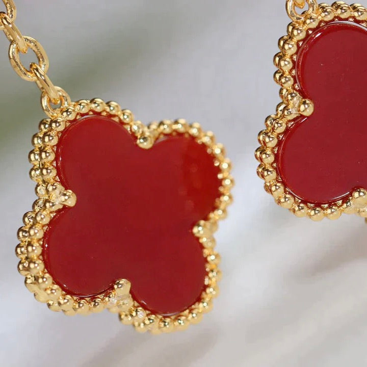 [Clover Jewelrys]CLOVER  2 MOTIF  TIGER EYE CARNELIAN EARRINGS