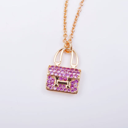 [Clover Jewelrys]CONSTANCE PEDANT PURPLE DIAMOND NECKLACE