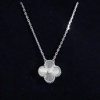 [Clover Jewelrys]CLOVER  15MM DIAMOND LASER NECKLACE SILVER