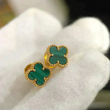 [Clover Jewelrys]CLOVER MINI 9.5MM MALACHITE  EARRINGS