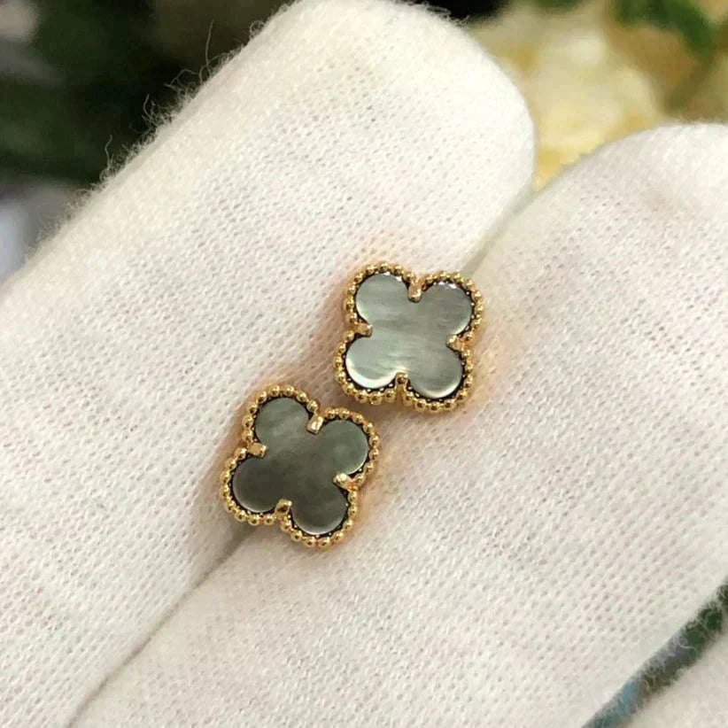 [Clover Jewelrys]CLOVER MINI 9.5MM GRAY MOP EARRINGS