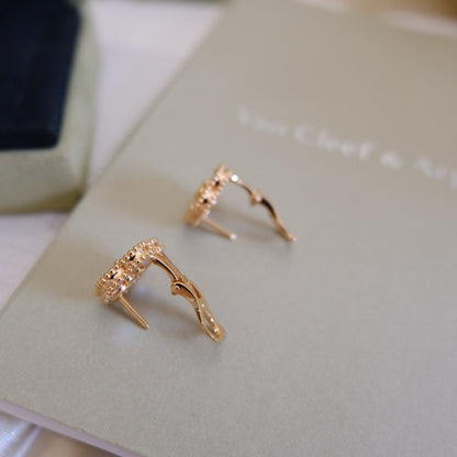 [Clover Jewelrys]LUCKY PINK GOLD WHITE MOP EARRINGS