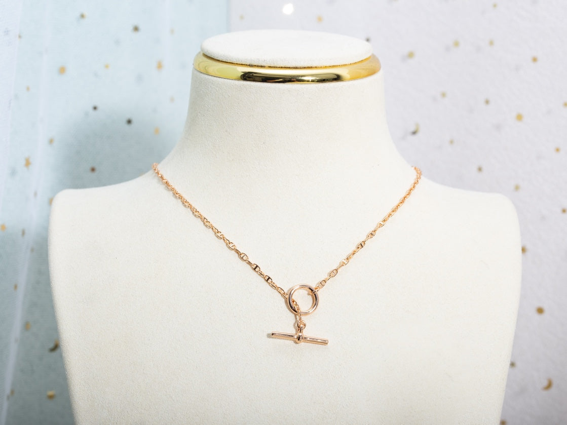 [Clover Jewelrys]ECHAPPEE NECKLACE PINK GOLD