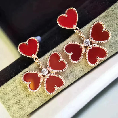 [Clover Jewelrys]SWEET CLOVER CARNELIAN EARRINGS