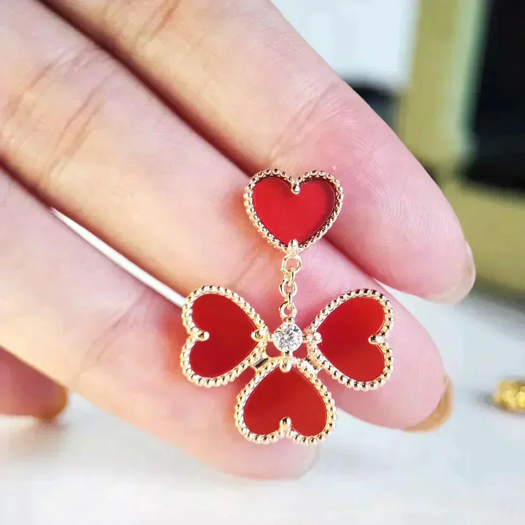 [Clover Jewelrys]SWEET CLOVER CARNELIAN EARRINGS