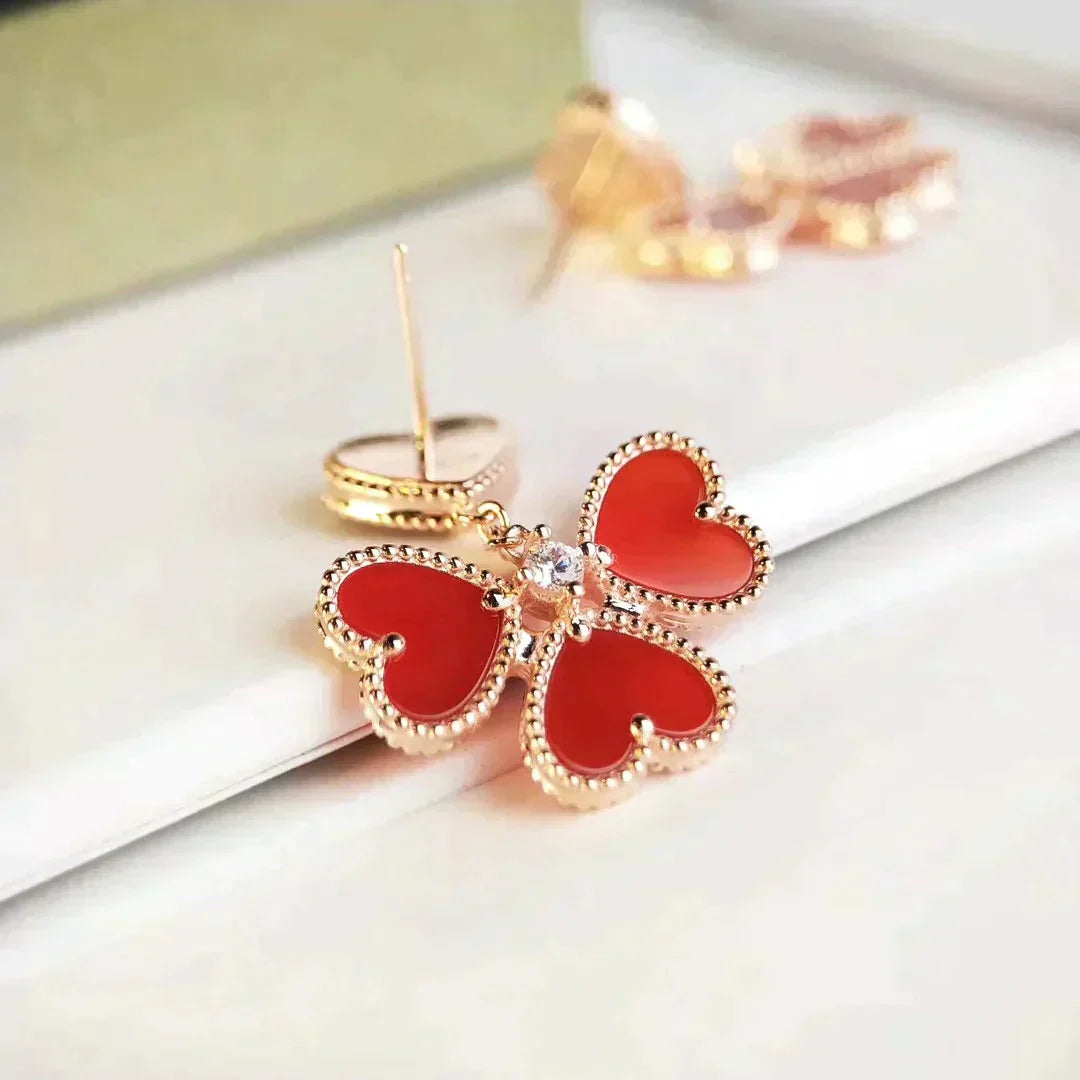 [Clover Jewelrys]SWEET CLOVER CARNELIAN EARRINGS