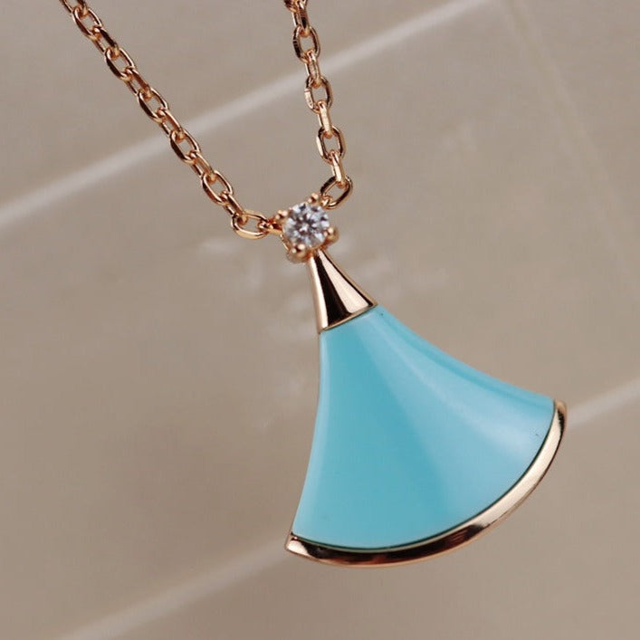 [Clover Jewelrys]DREAM NECKLACE TURQUOISE PINK GOLD