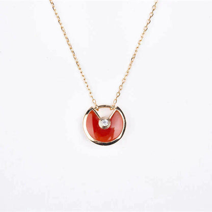 [Clover Jewelrys]AMULETTE GOLD CARNELIAN ONYX NECKLACE