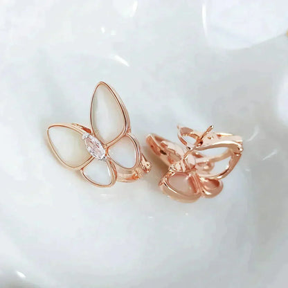 [Clover Jewelrys]BUTTERFLY MOP DIAMOND EARRINGS