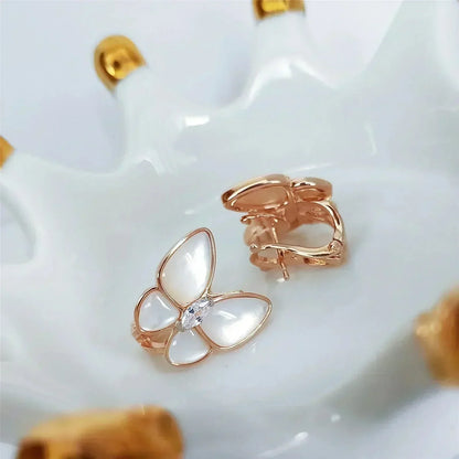 [Clover Jewelrys]BUTTERFLY MOP DIAMOND EARRINGS