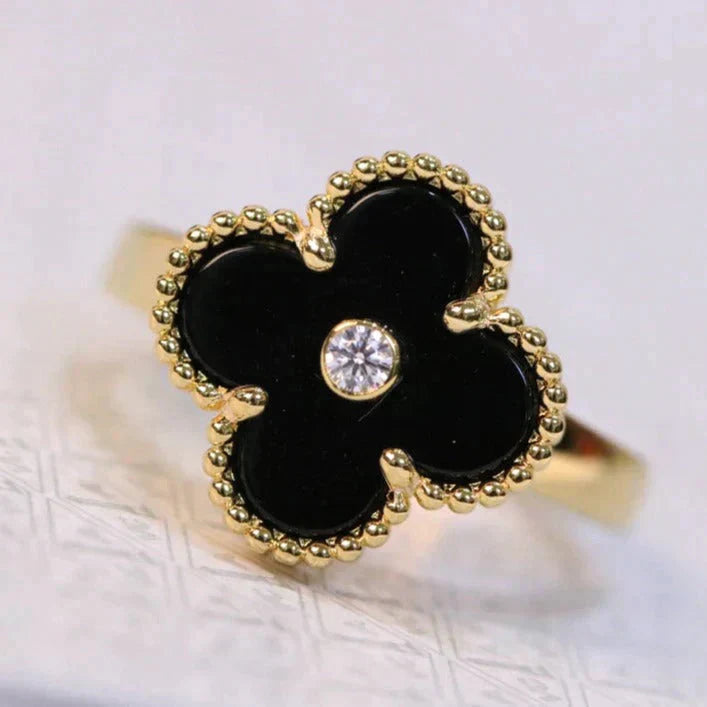 [Clover Jewelrys]CLOVER ONYX RING GOLD DIAMOND