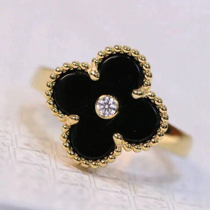 [Clover Jewelrys]CLOVER ONYX RING GOLD DIAMOND