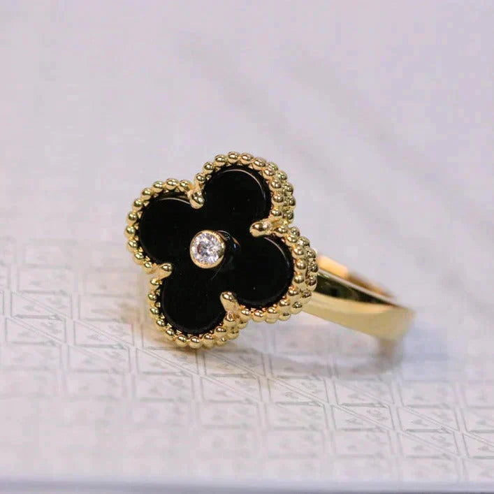 [Clover Jewelrys]CLOVER ONYX RING GOLD DIAMOND