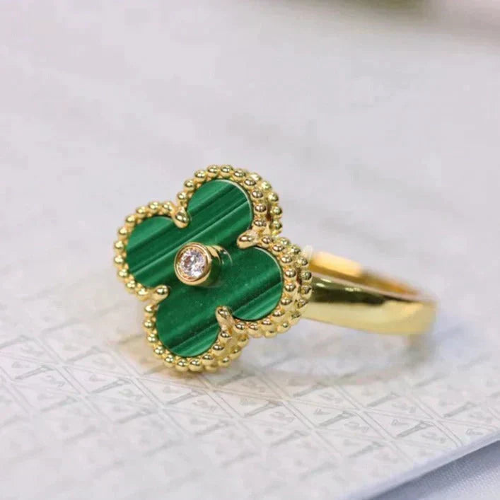 [Clover Jewelrys]CLOVER MALACHITE RING GOLD DIAMOND