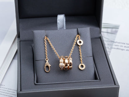 [Clover Jewelrys]SERPENTI PINK GOLD NECKLACE DIAMOND