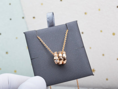 [Clover Jewelrys]SERPENTI PINK GOLD NECKLACE DIAMOND