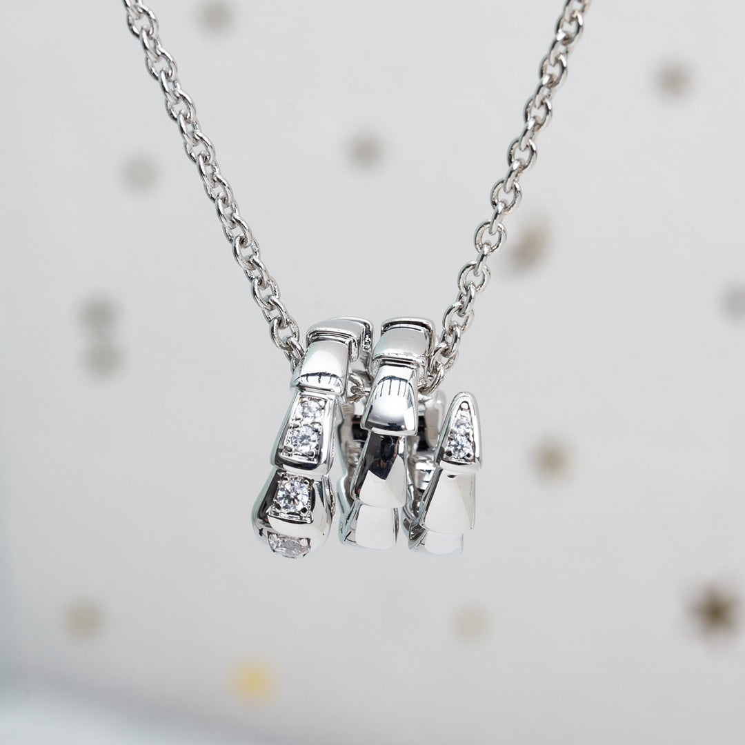 [Clover Jewelrys]SERPENTI SILVER NECKLACE DIAMOND