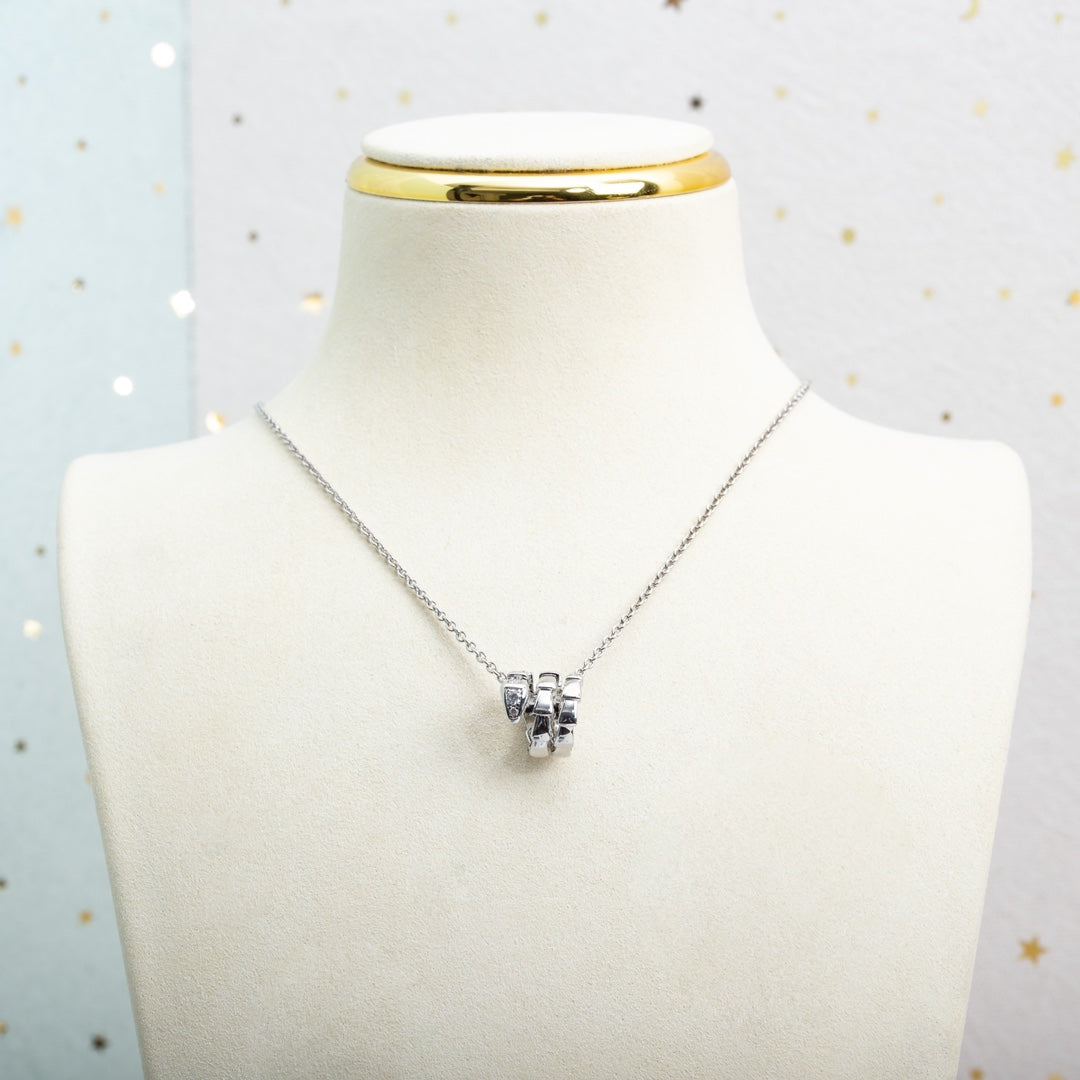 [Clover Jewelrys]SERPENTI SILVER NECKLACE DIAMOND