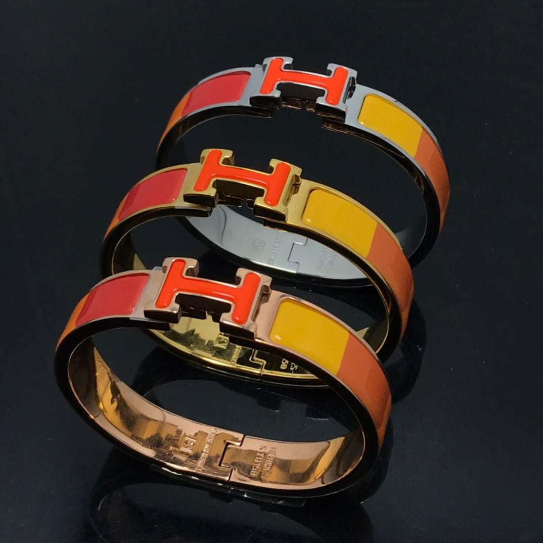 [Clover Jewelrys]H BRACELET ORANGE RAINBOW CERAMIC