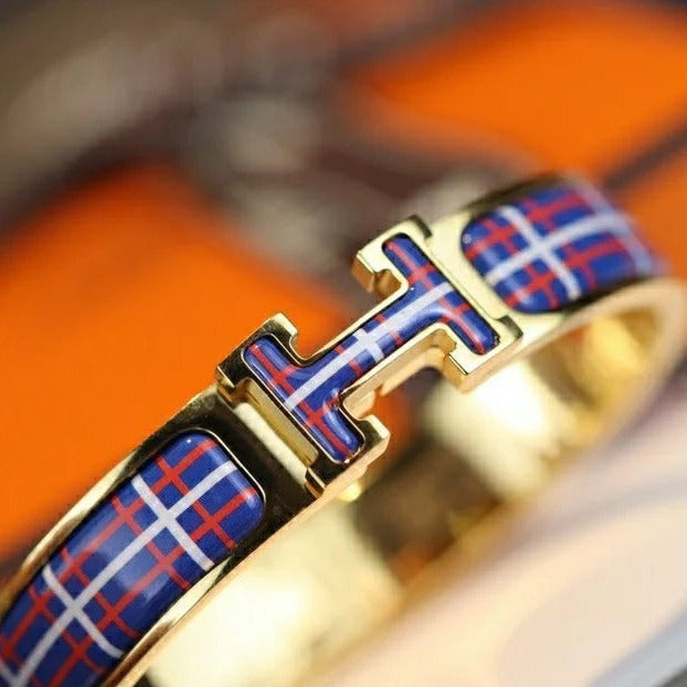 [Clover Jewelrys]H TARTAN BRACELET 12MM