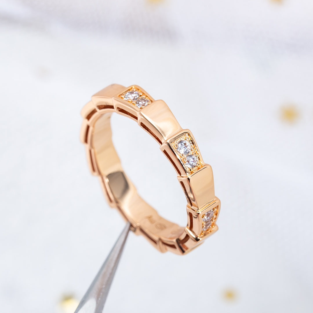 [Clover Jewelrys]SERPENTI RING PINK GOLD  3MM