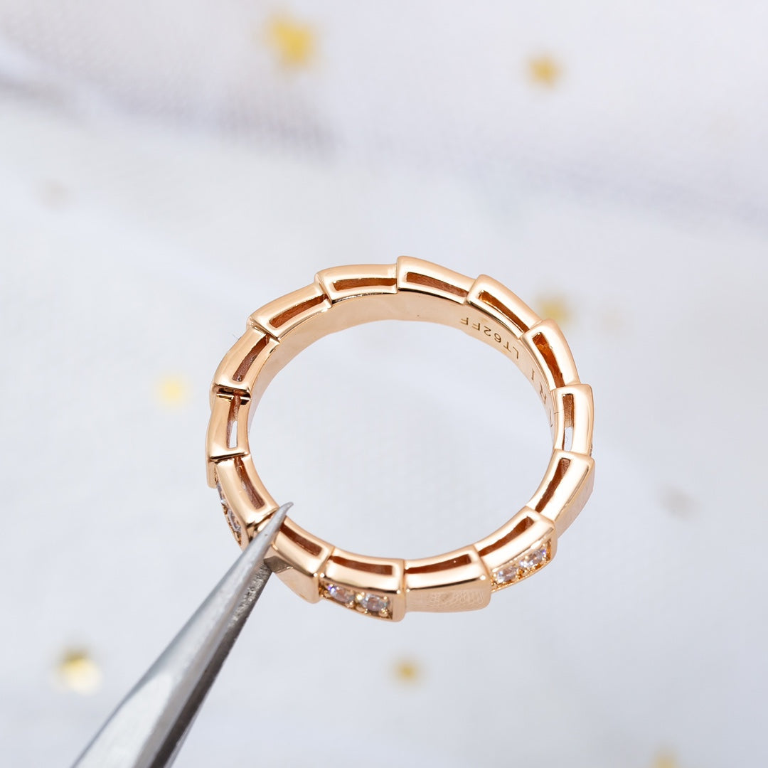 [Clover Jewelrys]SERPENTI RING PINK GOLD  3MM