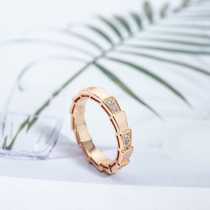 [Clover Jewelrys]SERPENTI RING PINK GOLD  3MM