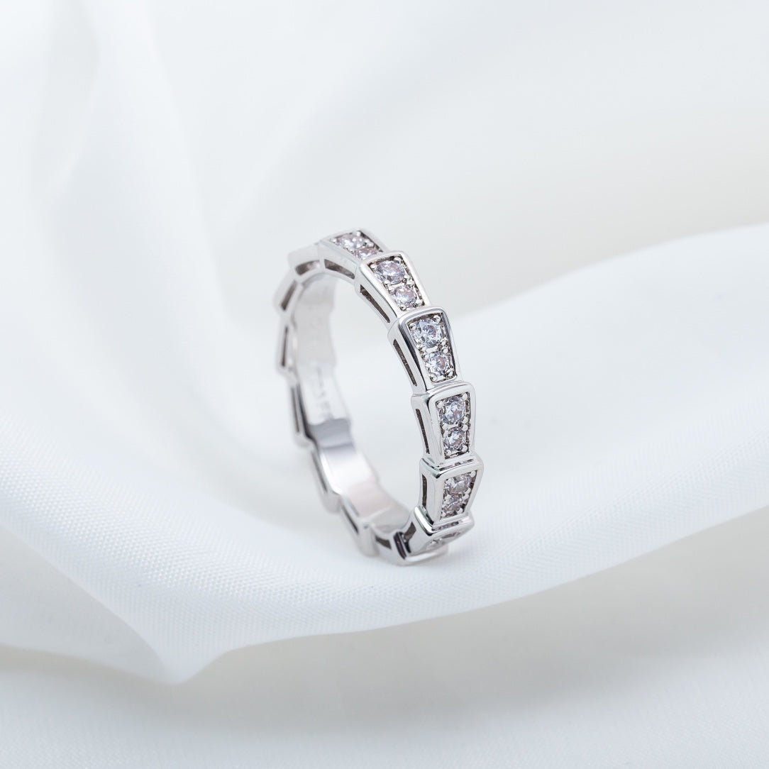 [Clover Jewelrys]SERPENTI RING SILVER DIAMOND PAVED 3MM