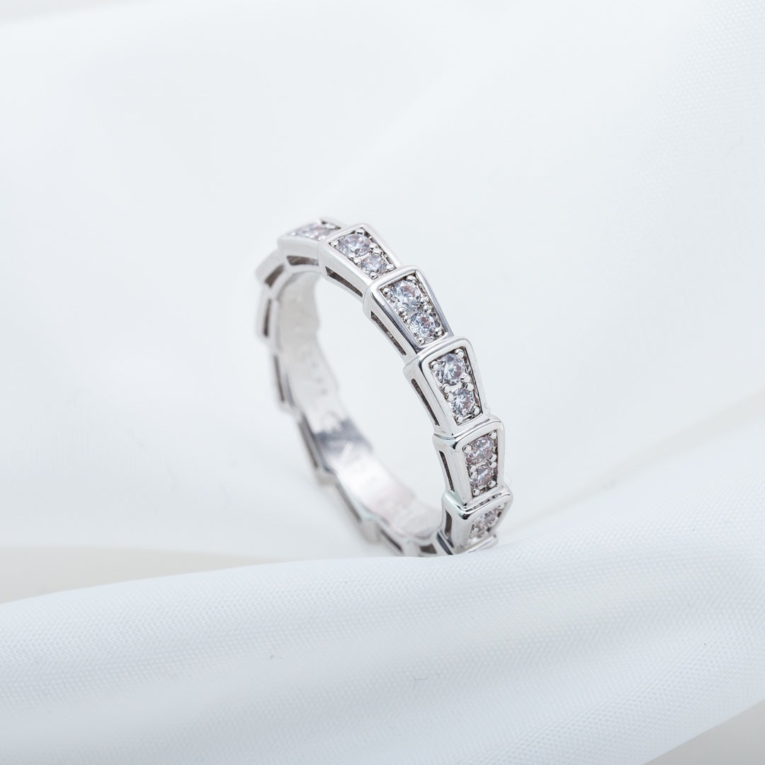 [Clover Jewelrys]SERPENTI RING SILVER DIAMOND PAVED 3MM