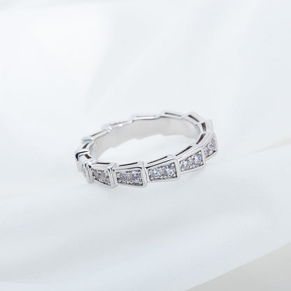 [Clover Jewelrys]SERPENTI RING SILVER DIAMOND PAVED 3MM