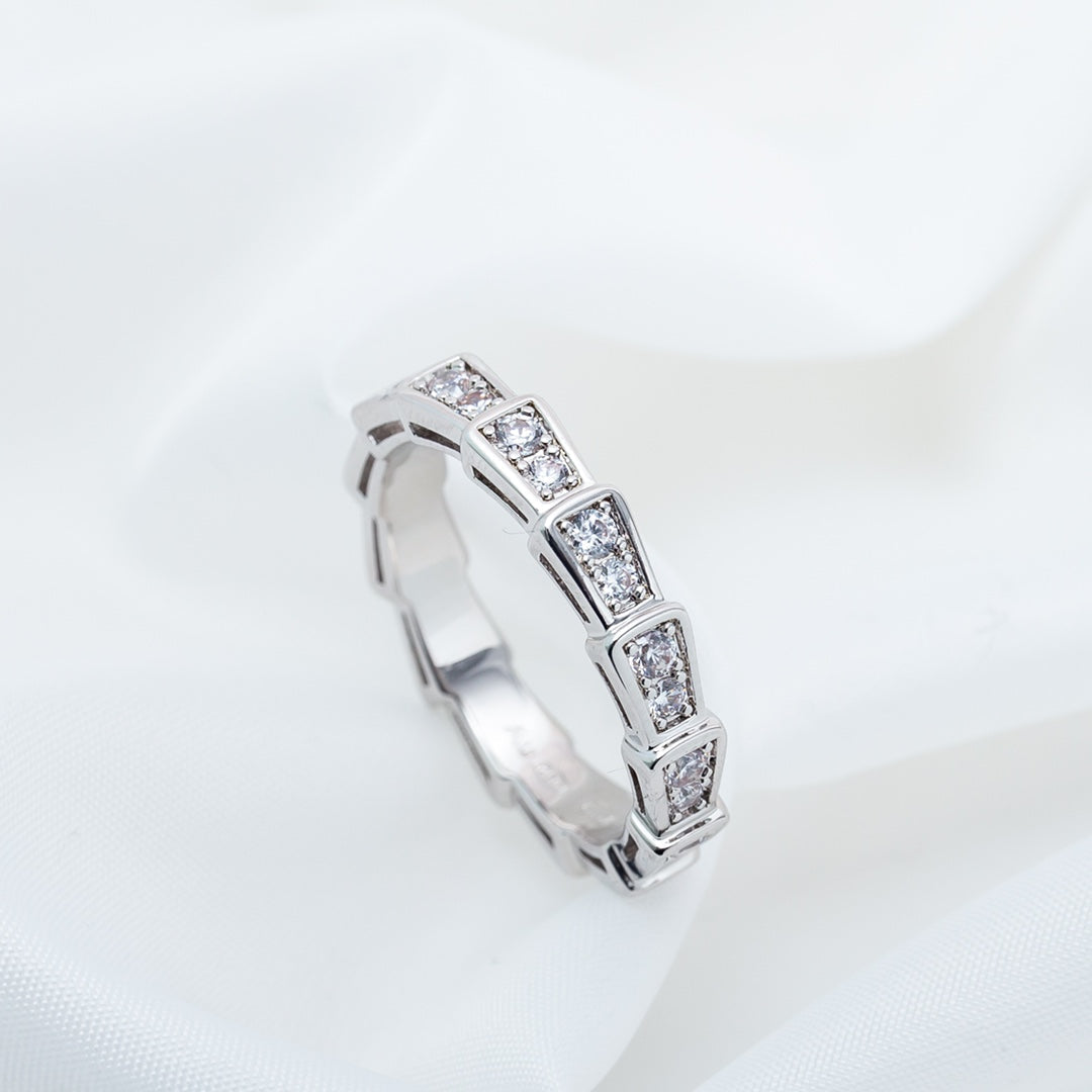 [Clover Jewelrys]SERPENTI RING SILVER DIAMOND PAVED 3MM