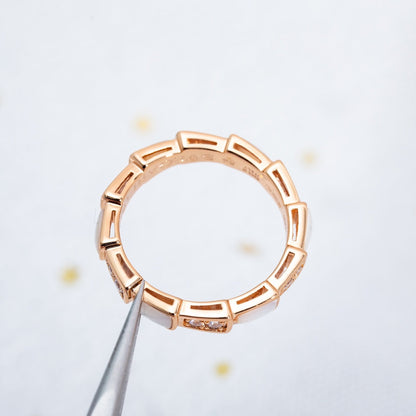 [Clover Jewelrys]SERPENTI RING PINK GOLD DIAMOND MOP 3MM