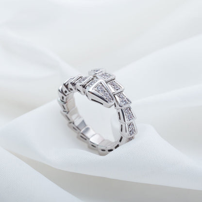 [Clover Jewelrys]SERPENTI RING SILVER DIAMOND PAVED 4MM