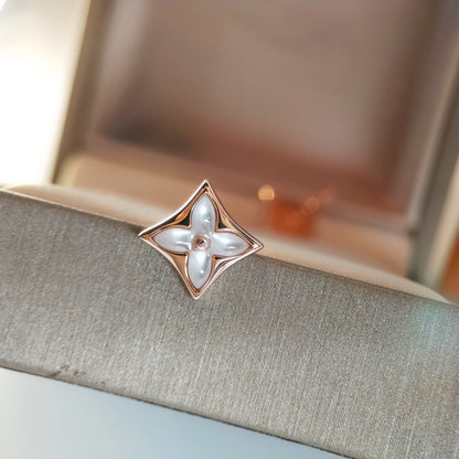 [Clover Jewelrys]STAR MOP PINK GOLD EARRINGS