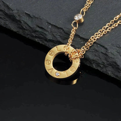 [Clover Jewelrys]LOVE NECKLACE 16MM 2 DIAMONDS