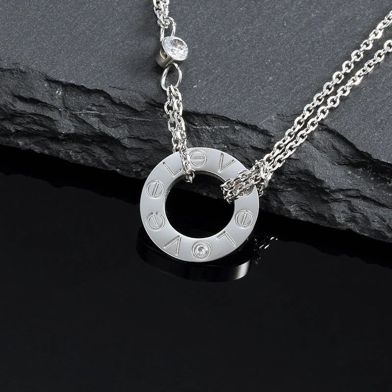 [Clover Jewelrys]LOVE NECKLACE 16MM 2 DIAMONDS