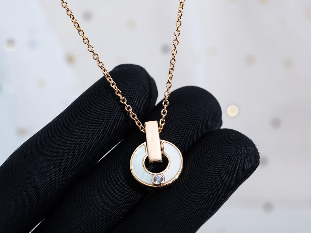 [Clover Jewelrys]GARI NECKLACE PINK GOLD MOP