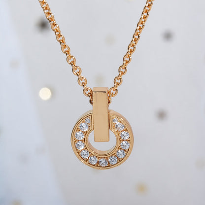 [Clover Jewelrys]GARI NECKLACE PINK GOLD DIAMOND