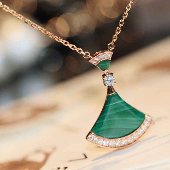 [Clover Jewelrys]DREAM NECKLACE MALACHITE DIAMOND