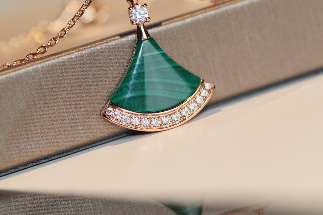 [Clover Jewelrys]DREAM NECKLACE MALACHITE DIAMOND