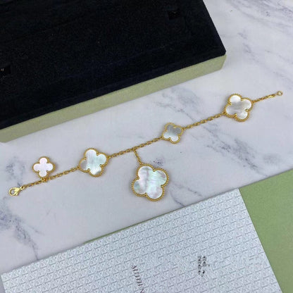 [Clover Jewelrys]MAGIC CLOVER MOP GOLD BRACELET 5 MOTIFS