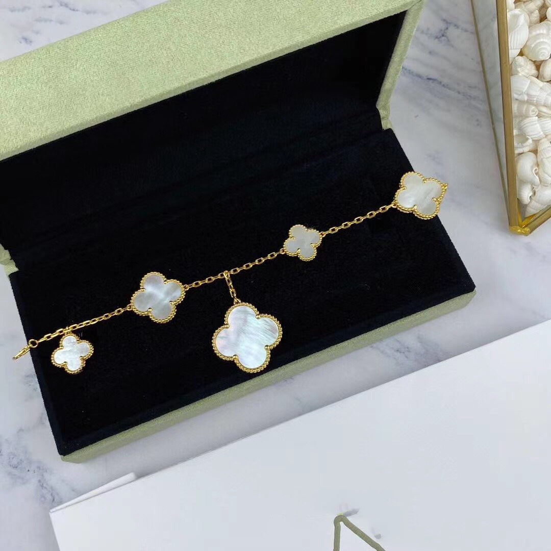 [Clover Jewelrys]MAGIC CLOVER MOP GOLD BRACELET 5 MOTIFS