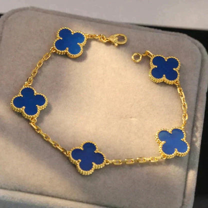 [Clover Jewelrys]CLOVER 5 MOTIFS BLUE AGATE BRACELET