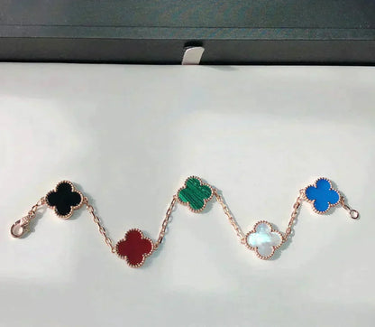 [Clover Jewelrys]CLOVER 5 MOTIFS MULTICOLOR  BRACELET