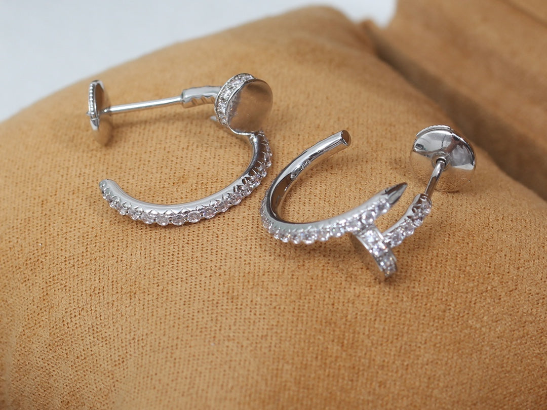 [Clover Jewelrys]JUSTE EARRINGS 12.75MM SILVER DIAMOND