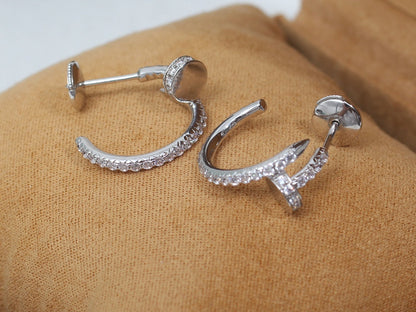 [Clover Jewelrys]JUSTE EARRINGS 12.75MM SILVER DIAMOND