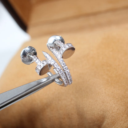 [Clover Jewelrys]JUSTE EARRINGS 12.75MM SILVER DIAMOND